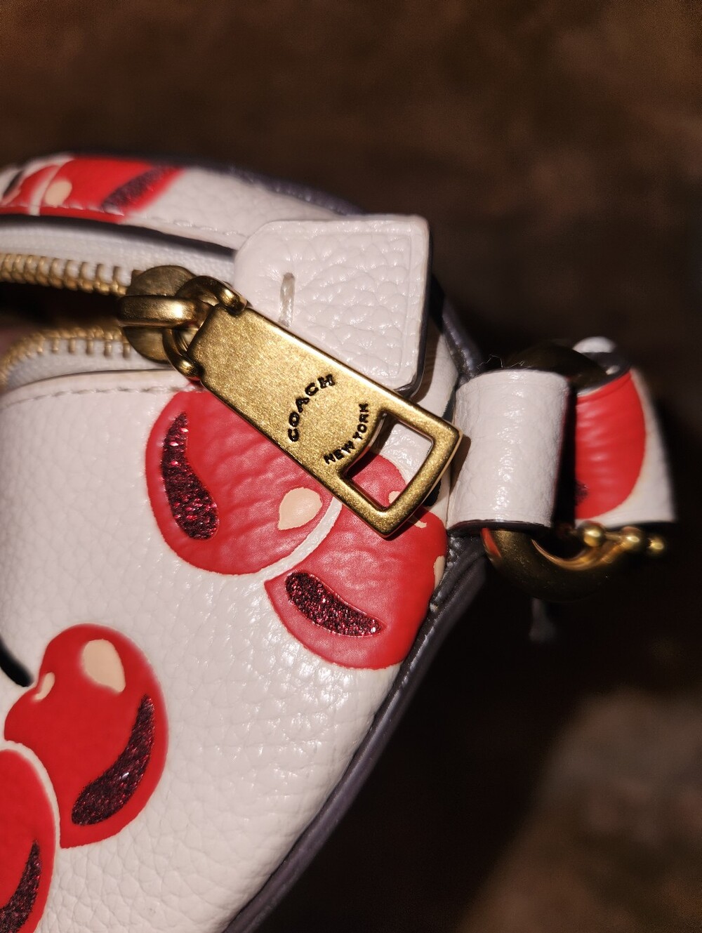 Coach☆ Leather Cherry Print Crossbody/ Belt Bag - Picture 9 of 11